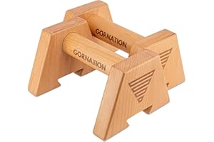 GORNATION® Wooden Parallettes | Lightweight & Solid Wood, Calisthenics & Fitness Training | Push Up Bars, Non-Slip and Portable