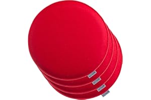 ‎BRANDSSELLER Brandsseller 4er Set Sitzkissen aus Filz Ø 35x2 cm – Robuste Stuhlauflagen für innen und außen, rundes Sitzpolster, strapazierfähiges Kissen für Stühle – Rot