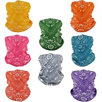 Lot De 4 Bandanas Multifonctions SMEHCF - Cache-cou, Masque, Bandeau, Polyester Respirant