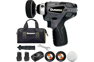 Durofix RS1212 Car Polisher Cordless 12 Volt (10.8v) Polisher (Tool and 2 x 2.5Ah Batteries with Fast Charger and Canvas Bag)