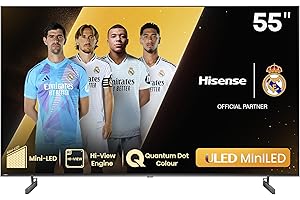 Hisense 55U6NQ - Mini-LED TV, 55 Pulgadas, con Quantum Dot Colour, Full Array Local Dimming, Modo Juego 60 Hz VRR 120 fps, Dolby Vision & Dolby Atmos,AirPlay,Procesador Hi-View Engine (Nuevo 2024)