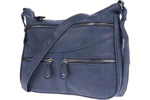 Christian Wippermann Damen Tasche Schultertasche Umhängetasche Crossover Bag Leder Optik Handtasche