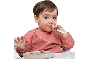 TINY WOLFIE Babero con Mangas Impermeable Bebé ideal BLW. Babi Guardería para Comer y Pintar con Manga Larga Niños y Niñas de 6 a 36 Meses hasta 3 Años. Fácil Limpieza. Muy Suave. Regalo Bebe Navidad