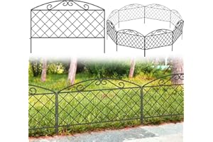 Thealyn Clôture de jardin décorative 44 cm (H) x 3 m (L) Panneaux de clôture extérieure en métal antirouille sans creuser Bordure pour cour, terrasse, parterre de fleurs