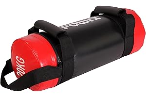 POWRX Sandbag 5-30 kg - Ideal para Entrenamiento Funcional - Power Bag con Tres agarres + PDF Workout (Rojo/Negro)