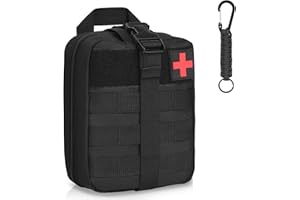 Flintronic saszetki taktyczne pierwszej pomocy,wojskowa torba na pasek Wielofunkcyjna saszetka biodrowa Pokrowiec na kemping Piesze wycieczki Kolarstwo Wspinaczka i podróżowanie Z karabińczykiem ( Czarny)