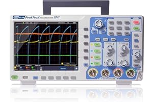 PeakTech 1341 – 4-Kanal Speicher-Oszilloskop 100 MHz - Max. 1 GS/s mit USB, LAN Schnittstelle & 8" Hochauflösendes TFT Farbdisplay, Speichertiefe 40 Mio. Punkte, FFT- & XY- Modus, DSO