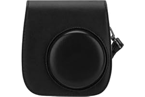 ZUIKAKU Schutz- und Tragetasche kompatibel mit Fujifilm Instax Mini 11/9/8/8+ Sofortbildfoto mit Tasche für Zubehör und verstellbarem Riemen. (Schwarz)