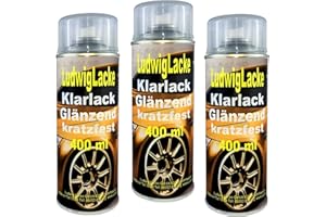 LUDWIGLACKE Lakier bezbarwny błyszczący spray 3 x 400 ml