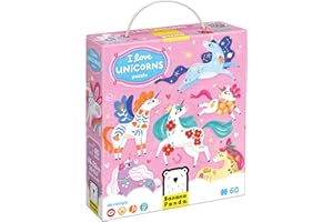 BANANA PANDA I Love Unicorns Kids Floor Puzzle - Includes 60 Large Jigsaw Pieces with a Big Completed Size of 26” x 12.6” - for Ages 4 Years and up