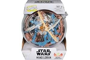 SPIN MASTER GAMES Perplexus Star Wars - The Mandalorian, labirinto 3D con 80 ostacoli galattici dell'universo Star Wars con manopola interattiva, a partire da 8 anni