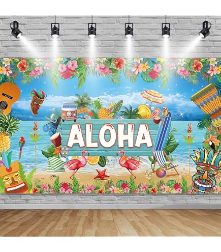 Boland 52489 – Bandiera Paradise, Dimensioni 90 x 150 cm, in Poliestere, Striscione con Motivo, Decorazione Hawaiana, Festa in Spiaggia, Carnevale, Festa a Tema, Compleanno