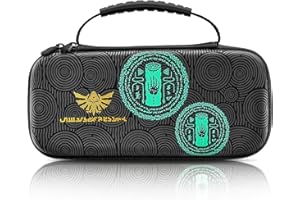 BRHE Funda Case Para Nintendo Switch/OLED, Estuche Rígido Para Switch con 10 Ranuras Para Tarjetas de Juego, Compatible con Consolas Switch y Accesorios(Zelda Negro)