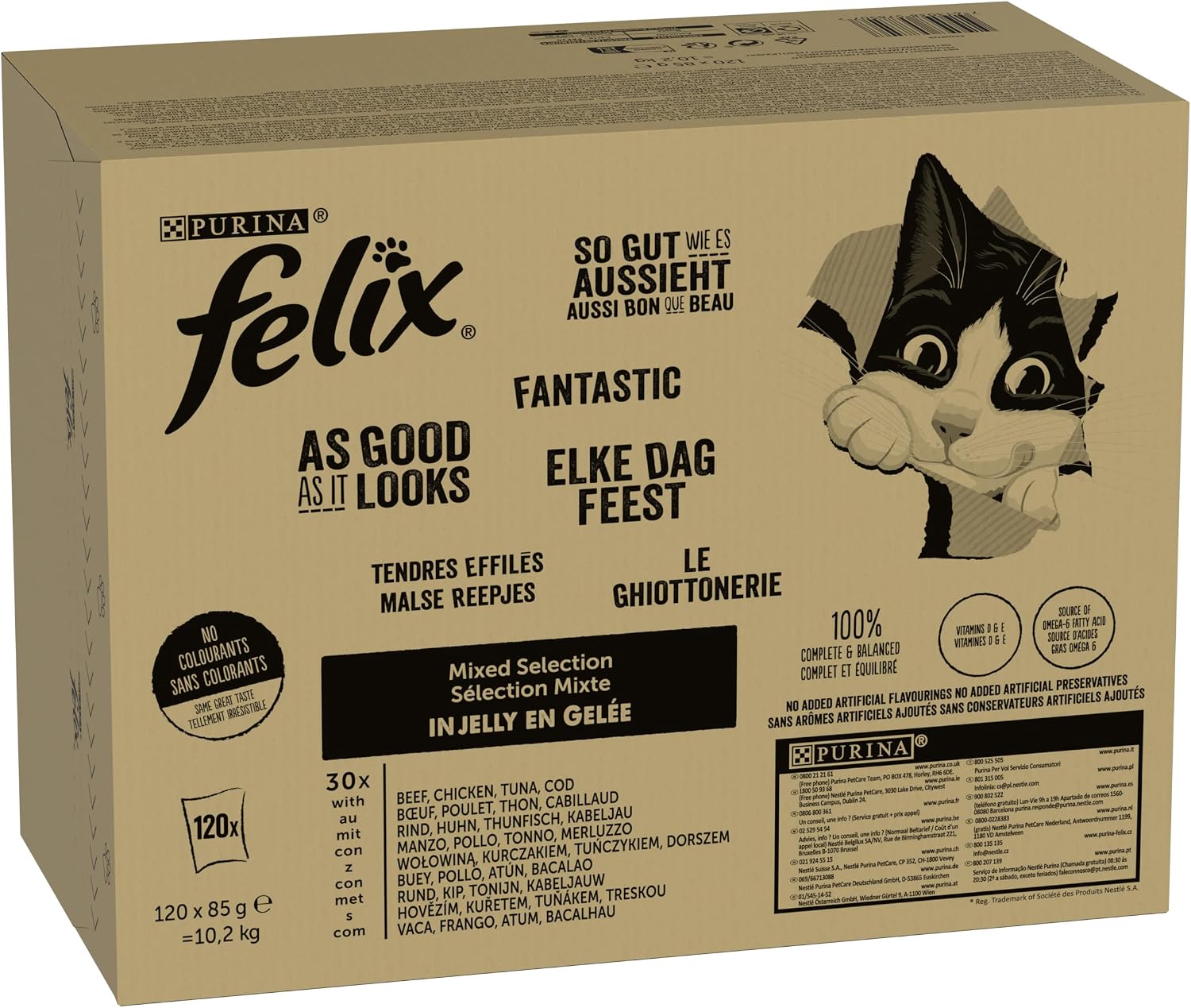 FELIX Sélection Mixte Nourriture humide Chat | Lot économique de 120x85g