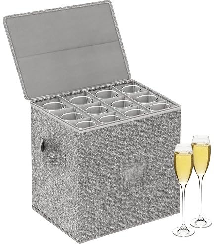 BOHEMIABY Aufbewahrungsbox für Weingläser, Umzugskartons mit Trennwand Tab-Fenster Stapelbar Harte Schale, Gläserkarton Für 12 Weingläser, Rotweingläser、Champagner Gläser、Stielgläser usw Küche, Haushalt & Wohnen