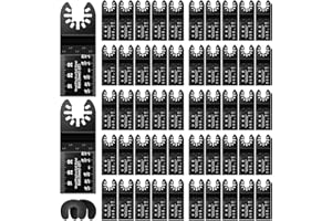 STEEIRO 52 Pcs Wood Oscillating Multitool, Professional Universal Oscillating Saw kit, Quick Release Multi Tool Blades Compatible with Ma-kita, De-walt, Mil-waukee, R-yobi, Rock-well, Bos-ch