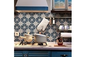 Alwayspon Vinyl Floor Wall Tile Sticker, Non-Slip Sticky Back Tile Decals for Kitchen Bathroom Self-Adhesive Peel and Stick PVC Floor Sticker DIY, Blue, 30cmX15cmX4Pcs Set