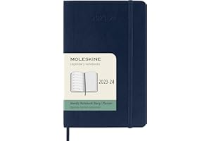 Moleskine Weekly Planner 2023-2024, 18 Mois Agenda, Academic Diary, Agenda avec Couverture Souple, Format de Poche 9 X 14 Cm, Couleur Bleu Saphir