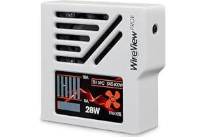 Thermal Grizzly WireView Pro II GPU White Reversed - GPU Monitoring Device for 12V-2x6 and 12VHPWR Graphics Cards with Per-Pin Current Monitoring, TFT-IPS Display and 90-Degree Cable Routing
