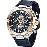 BENYAR Men Watch Quartz Chronograph Date 3ATM Waterproof Watches Business Sport Design Leather Strap Wrist Watch Perfect Gift