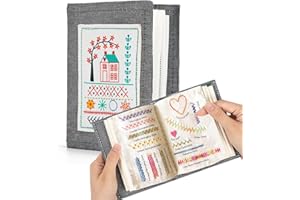 ZORUAM Libro da ricamo fai da te, set di modelli da ricamo, set da ricamo per adulti, libro fai da te, libro Embroidery Stitche Book con 86/128 consigli di cucito per principianti, regalo unico fatto a mano