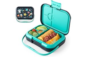 BOZ Fiambrera Infantil - Tupper Niños Colegio con Compartimentos - Loncheras para Niños de 3 a 7 Años - Sandwichera Infantil para Guardería - Lunch Box Apto para Lavavajillas - Fiambrera Espacio