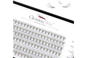 Glowing Win Pestañas Postizas Naturales 0.07C Pestañas Individuales 10D Individual Cluster Lashes 8-14mm Extensiones de Pestañas pelo a pelo 120PCS DIY Reutilizables False Lashes