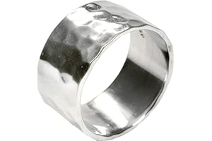 SILBERMOOS XL XXL Ringe in großen Größen Damen Herren Ring Bandring glänzend gehämmert handgeschmiedet Sterling Silber 925 Größen 64, 66, 68, 70, 72