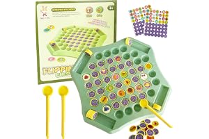 KAVRUL Flipping Chess Match Game Montessori Memory Matching Board Game for Kids Fruit & Animal Theme Puzzle Game with Chips & Sticks Parent-Child Interactive Puzzle Strategy (Multicolor)