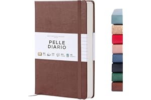 Beechmore Books Taccuino a Righe - A5, Marrone I Diario di Qualità con Copertina Rigida in Pelle Vegana, Carta Color Avorio Spessa 120g/m², Confezione Regalo, Per Scrittori, Giornalisti e Studenti