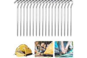 JIASHA Piquetas para Tienda, 18 Piezas 18 cm Piquetas Camping Estacas para Tienda Clavijas de Aluminio para Carpa Clavijas de Tienda Clavos Camping, para Aire Libre Camping Tienda