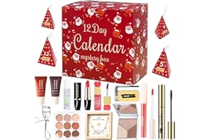GENERISCH Adventskalender Makeup 2025 Beauty, 12 Tage Make Up Adventskalender Frauen, Christmas Gifts Weihnachts Countdown Kalender, Make Up Kits Geschenksets
