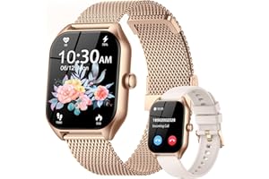 GLKYSOE Montre Connectée Femme Homme Smartwatch,1.84" Full écran avec Appel Bluetooth 100 Sport Modes Moniteur de Fréquence Cardiaque Podometre Lecteur de Musique Montre Intelligente pour Android iOS