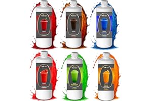 A. BECKER'S A. Becker´s Slush Eis Sirup | Ohne Azofarbstoffe | 6x 1L Kirsche, Cola, Blaubeere, Waldmeister, Erdbeere, Orange | 1L Slush Konzentrat ergibt 6L Eis | Getränkesirup für Slush Maschine und Mixer