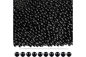 TOAOB THE ONE AND ONLY BABY TOAOB 1000pcs Perles de Nacrées Plastique Rondes Noir Imitation Perles de Spaceur 4mm Avec Aiguilles Perlées pour DIY Artisanat Colliers Bracelets Boucles D'oreilles Fabrication de Bijoux