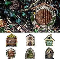 2 Porte Delle Fate In Legno - Decorazione Da Giardino Magico, Per Alberi E Interni, Design Realistico - Foto 4