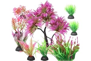 BAILMOLI Fish Tank Decorations, Aquarium Plants Green Fish Tank Plants Artificial Set Aquarium Ornaments Accessories