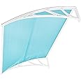 Blisswood Outdoor Door Canopy Rain Shelter Awning Canopy Waterproof Window Roof Cover for Front & Back Door Porch Canopy Rain Protector Polycarbonate Roofing Sheets Awning (150 x 100 cm, Blue)
