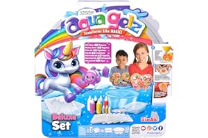 Simba - Aqua Gelz Deluxe, l' Originale, Set creativo con 9 bottiglie di gel colorato, 6 forme, 6 accessori per acqua, Glow in the dark e glitter, a partire da 8 anni, 106322563