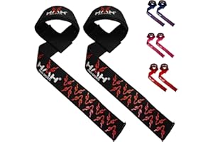 HMH Sports Weight Lifting Straps Silicon Padded Heavy Duty Wrist Straps Weightlifting Unisex Gym Wrist Straps For Power Lifting Deadlift Non-Slip