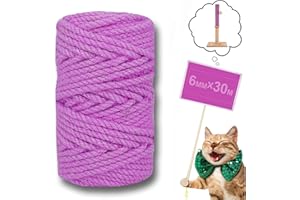 CEASELESLY 6mm*30m Katzen Schnur,braune Schnur für Katzen,Jutekordel für Haushalt Garten DIY,Mehrweg Hanfseil zum Reparieren oder Ersetzen von Kratzbaum, Kratzturm, DIY-Bastelseil, Heimdekoration