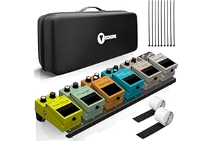 Guitar Pedal Board - EchoPK Medium Aluminum Pedalboard with Protective Bag, Cable Ties Hook and Loop Adhesive Non-Slip Surface Lightweight Compact Customizable Layout Pedalboard Case