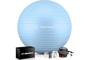 EliteAthlete Ballon Gym avec système anti-burst - Fitness Pilates Yoga - Ballon Grossesse avec pompe à air incluse