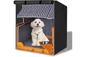 YBYHFAA Hunde-Strandkorb-Abdeckung, Schutzhülle für Hunde-Strandkorb，600D Oxford-Stoff Abdeckplane für Hunde-Strandkorb, wasserdichte Atmungsaktive,85 * 75 * 100cm，Schwarz