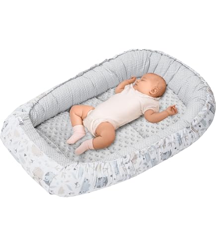 PaLulli Nid Douillet Bébé 2 Faces 90x50 Cm - Cocon 100% Coton Oeko-Tex, Multifonction Pour Nouveau-Né