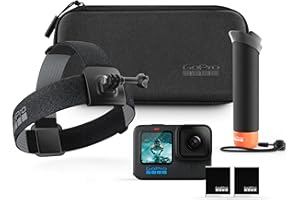 GoPro HERO12 Accessory Bundle - Includes HERO12 Black Camera, The Handler (Floating Hand Grip), Head Strap 2.0, Enduro Rechargeable Battery (2 Total), and Carrying Case