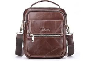 BAIGIO Borsello Uomo Pelle Vera Borsa a Tracolla Vintage Borselli da Uomini Borse a Spalla per Casual Ufficio Business Viaggio