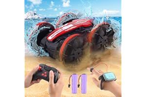 SIVQIKE RC Stunt Auto Wasserdicht – 4WD Amphibien Auto mit Gestensteuerung, 360° Drehung, 80 Min. Spielzeit, für Wasser & Gelände, Geschenk für Jungen & Mädchen ab 6 Jahren