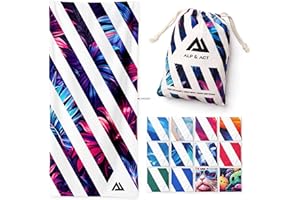 ALP & ACT Strandtuch XXL 200x90 cm - 100% recycelte Mikrofaser - EXTRA LEICHT & schnelltrocknend - großes Microfaser Handtuch für Urlaub & Strand - Badetuch inkl. Baumwollbeutel - pink blau