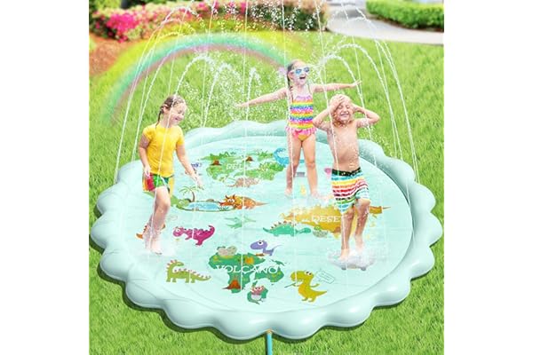 Peradix Tapis de Jet d'eau pour Jouets Enfants,200 cm Perle Tapis de Pulvérisation d'eau PVC Sprinkler Splash Pad,Jeu d'eau Extérieurs pour Filles et Garçons de Les Jardins et Les Pelouses